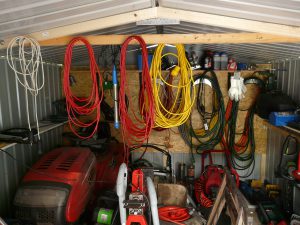 Garage full of cables and old stuff